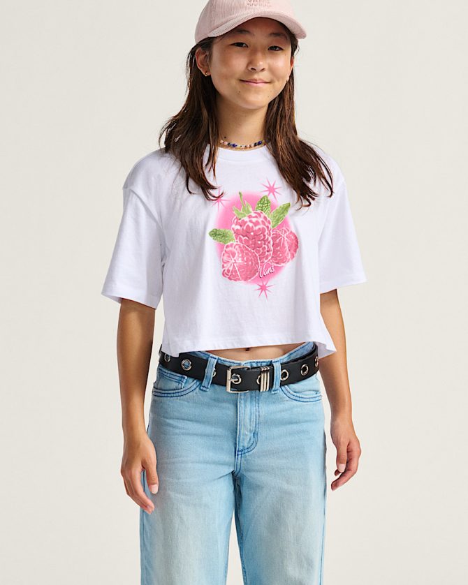 Big Kids Star Berries Crop T-Shirt VN000PTHWHT - Image 3