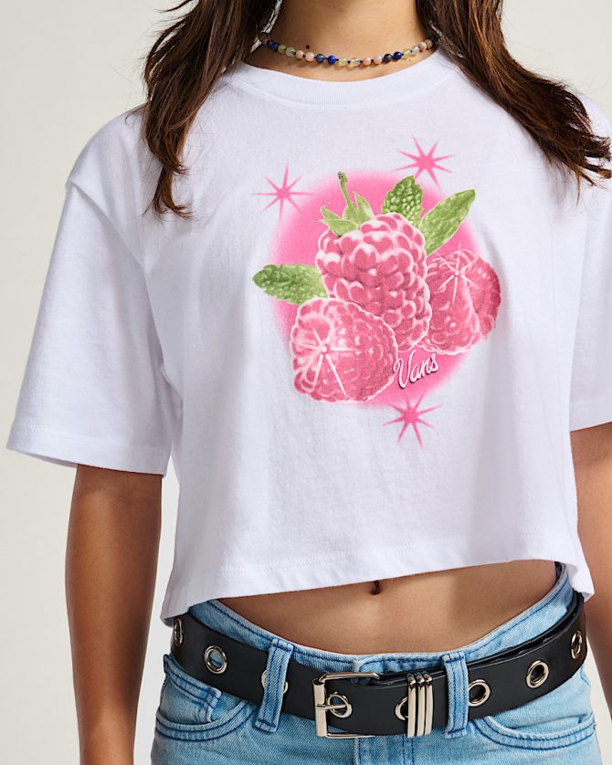 Big Kids Star Berries Crop T-Shirt VN000PTHWHT - Image 4