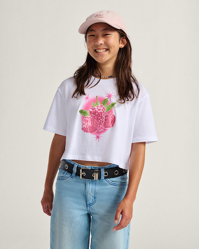 Big Kids Star Berries Crop T-Shirt VN000PTHWHT